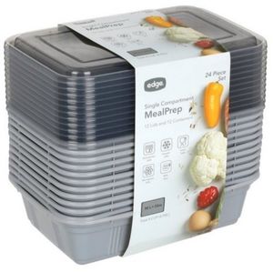 Edge 24 piece two compartment food storage containers set
